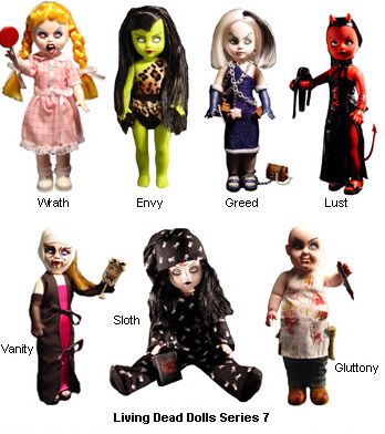 Scene Punk, 7 Sins, 7 Figures, Living Dead Dolls, 7 Deadly Sins, Collage Vintage, Living Dead, Deadly Sins, Creepy Dolls