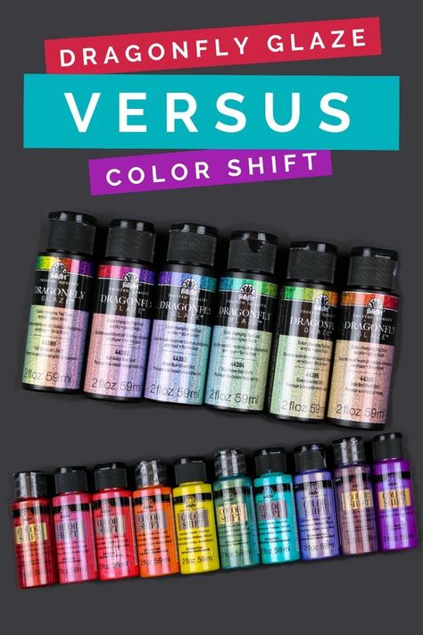 DRAGONFLY GLAZE VS. COLOR SHIFT Dragonfly Glaze Projects, Color Shift Paint, Color Changing Paint, Unicorn Spit, Glaze Paint, Acrylic Pouring Art, Paint Can, What Is The Difference Between, Diy Resin Crafts