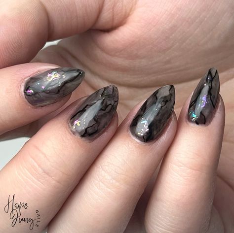 Keep an eye out for a Smokey Quartz tutorial! It’s coming soon 🖤 Save 20% with @lightelegancehq using code HOPE15 #gelpolishnailart #ombrenails #witchynails #nails #gelnails #nailart #hardgel #nailcolor #gelnailart #spingnails #waukeshanails #nailtutorial ⁣ #mke #mkesalon #mkenails #mkenailtech ​​​​​​​​#mattenails #halloween #bookish #custompressons #mattenails #mattenails #snakenails #pridenails #lebuttercreams #negativespacenail #pressonnailsforsale #pressons #handpaintednails Bookish Nail Art, Quartz Nails, Bookish Nails, Quartz Nail, Gel Polish Nail Art, G Nails, Negative Space Nails, Witchy Nails, Spring Nail Art