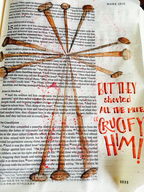 Bible journaling Holy Week Good Friday. Crucifixion. Good Friday Journaling, Good Friday Bible Journaling, Easter Bible Journaling, Holy Wednesday, Easter Drawings, Easter Week, Bible Journaling Ideas Drawings, Holy Week, Bible Coloring