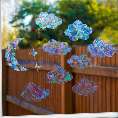 Suncatcher Diy Kids, Rainbow Window Sticker, Sun Catcher Window Sticker, Suncatchers Sticker, Cds Crafts, Suncatcher Stickers, Sun Catcher Sticker, Star Suncatcher, Women Stickers