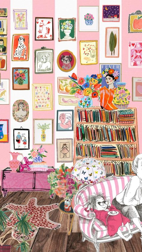 2024 Eloise #eloise #interiordecor #interiordesign #cartoon #pink #aesthetic #homedecor #books #modern #studio #decor #sofiacoppola #girl #girly #nostalgia #chaos #design Cartoon Room, Sophia Coppola, 3d Pop Art, Room Vibes, Drawing Wallpaper, Interior Illustration, Sofia Coppola, The Plaza, Studio Decor