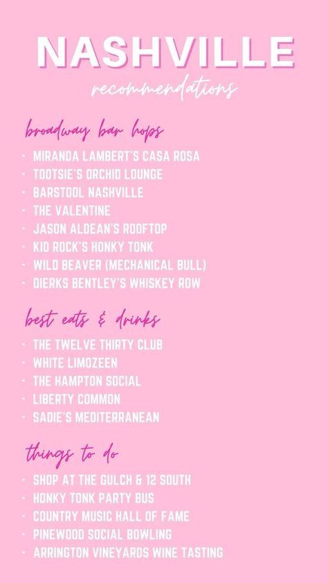 Nashville Birthday Aesthetic, Nashville Bachelorette Trip, 21st In Nashville, Nashville Essentials, Nashville 40th Birthday, Nashville Scavenger Hunt, Bachelorette Party Ideas Nashville, Tennessee Family Vacation, Nashville Things To Do