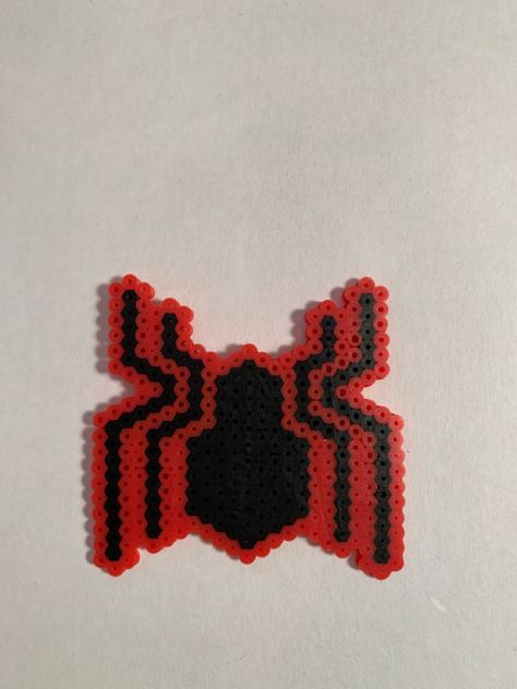 @beadsbyoaklie Spider Man Bead Pattern, Fuse Beads Spiderman, Perler Beads Ideas Marvel, Iron Beads Spiderman, Iron Man Perler Beads, Spider Man Fuse Beads, Spiderman Pearl Beads, Spiderman Perler Bead Patterns, Diy Perler Beads Ideas