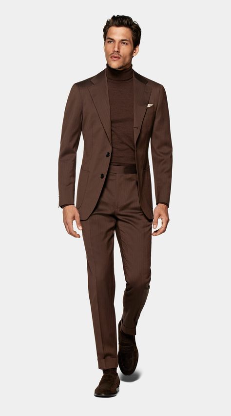 Dark Brown Suits For Men, Dark Brown Suits For Men Wedding, Brown Wedding Guest Outfit Men, Men Brown Suit Outfits, Brown Suit Outfit Men, Brown Formal Outfit Men, Dark Brown Outfit Men, Brown Single Breasted Suit, Dark Brown Suit Wedding