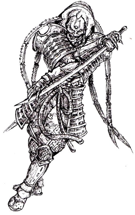 Yoshimitsu-sketch by JapanTuninG Tekken Tattoo Ideas, Yoshimitsu Tattoo, Tekken Yoshimitsu Art, Samurai Pencil Drawing, Japanese Samurai Drawing Sketches, Yoshimitsu Tekken, Samurai Warrior Sketch, Soul Calibur, Ninja Art