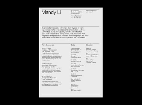 Resumé/CV on Behance Art Resume Creative Cv, Portfolio Cv Design, Architect Cv, Cool Resume, Minimalist Resume Design, Portfolio Moodboard, Cv Inspiration, Graphic Design Cv, Modern Resume Design