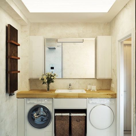 Washing Machine And Dryer In Bathroom, Bathroom Design With Washing Machine, Bathroom Ideas With Washing Machine, Small Bathroom With Washing Machine, Washing Machine Interior, Small Bathroom With Washer And Dryer, Bathroom Washer And Dryer, Bathroom With Washer And Dryer, Washing Machine In Bathroom