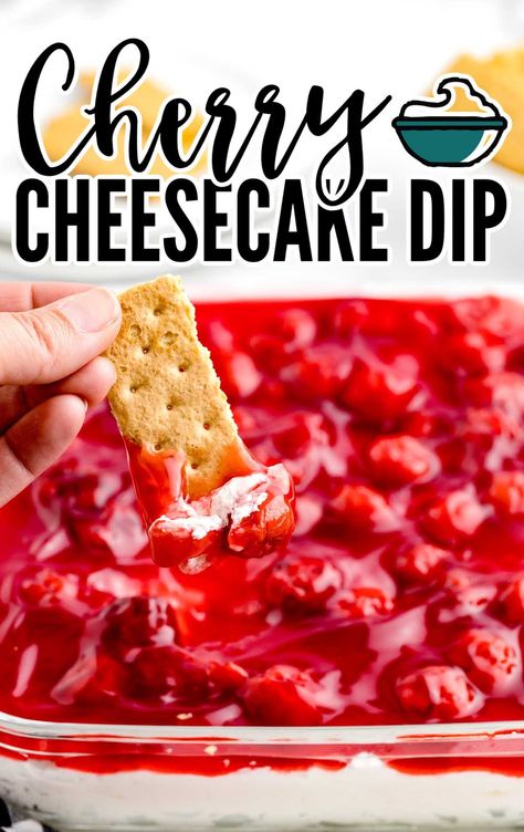 A must-try for all cheesecake lovers, cherry cheesecake dip has all the flavor of a classic cherry cheesecake, but in an irresistible dessert dip. Cream Cheese Marshmallow Fluff, Graham Cracker Dip, Cherry Cheesecake Dip, Cheesecake Dip Recipe, Easy Dessert Dips, Sweet Cherry Pie, Fruit Pie Filling, Dessert Dip, Caramel Apple Dip