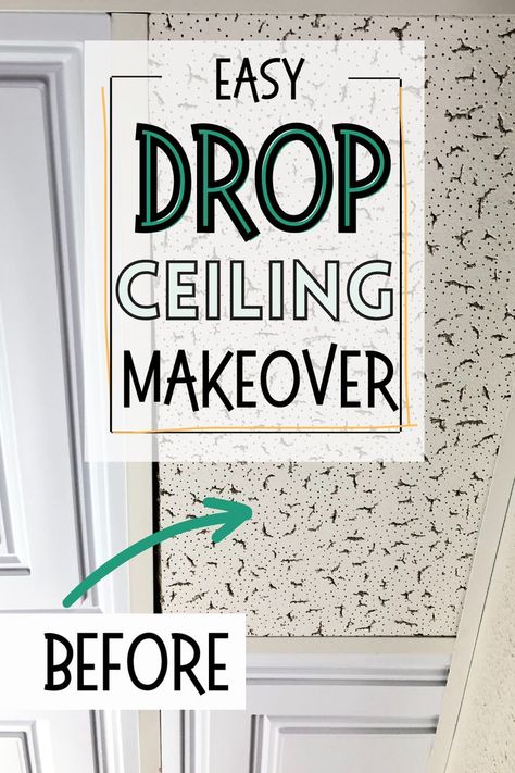 Drop Ceiling Tiles Diy, Modern Ceiling Ideas, Cheap Ceiling Covering Ideas, Office Ceiling Tiles, Diy Drop Ceiling, Decorative Drop Ceiling Tiles, Ceiling Tiles Diy, Drop Ceiling Makeover, Ceiling Tiles Painted