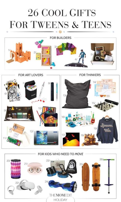 Presents That Impress? 26 Cool Gifts For Teens & Tweens | The Mom Edit Gift Ideas For Boys, Stocking Stuffers For Boys, Holiday Shopping List, Mom Edit, Teen Christmas Gifts, Non Toy Gifts, Cool Gifts For Teens