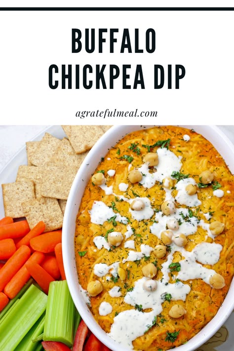 Vegetarian Buffalo Dip, Buffalo Chickpea Dip, Creamy Buffalo Chicken Dip, Creamy Buffalo Chicken, Chickpea Dip, Buffalo Chickpea, Healthy Appetizers Easy, Chicken Dip, Chicken Dips