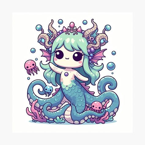 Get my art printed on awesome products. Support me at Redbubble #RBandME: https://www.redbubble.com/i/photographic-print/Miniature-Mermaid-by-TheRhysWyrill/160249771.6Q0TX?asc=u Cute Mermaid Doodle, Mermaid Cartoon Drawing, Mermaid Doodle, Miniature Mermaid, Mermaid Cartoon, Mermaid Clipart, Cute Mermaid, Halloween Clipart, Cartoon Drawings