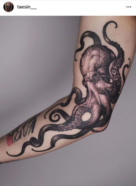 17 Tattoo, Octopus Tattoo Sleeve, Kraken Tattoo, Octopus Tattoo Design, Octopus Tattoos, Nautical Tattoo, Octopus Tattoo, Ship Tattoo, Badass Tattoos