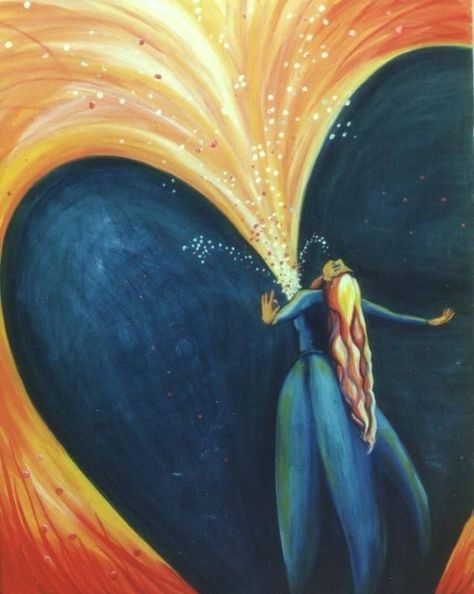 Good Energy Paintings, Spiritual Heart Art, Sacred Love Art, Artwork That Represents Yourself, Past Self Art, Happiness In Art, Heal The World Art, My Heart Is Full Quotes, Acceptance Art