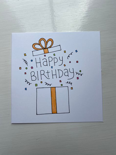 Happy Birthday Card! Fast Birthday Cards, Ideas For Happy Birthday Cards, Birthday Drawings Cute, Handmade Card Birthday, How To Make A Cute Birthday Card, Ideas For Bday Gifts, Happy Birthday Mom Diy Card, Cute Homemade Cards Birthday, Happy Birthday Easy Card