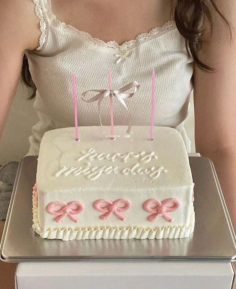 Pink Bows, A Woman, Birthday Cake, Candles, Cake, Birthday, Pink, Instagram