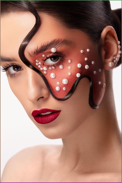 Avant Garde Makeup Creative Inspiration, Fantasy Makeup Ideas Creative, Avant Garde Makeup Creative, Scar Makeup Tutorial, Avant Garde Makeup Editorial, Haute Couture Makeup, High Fashion Makeup Editorial, Makeup Avant Garde, Editorial Makeup Photography