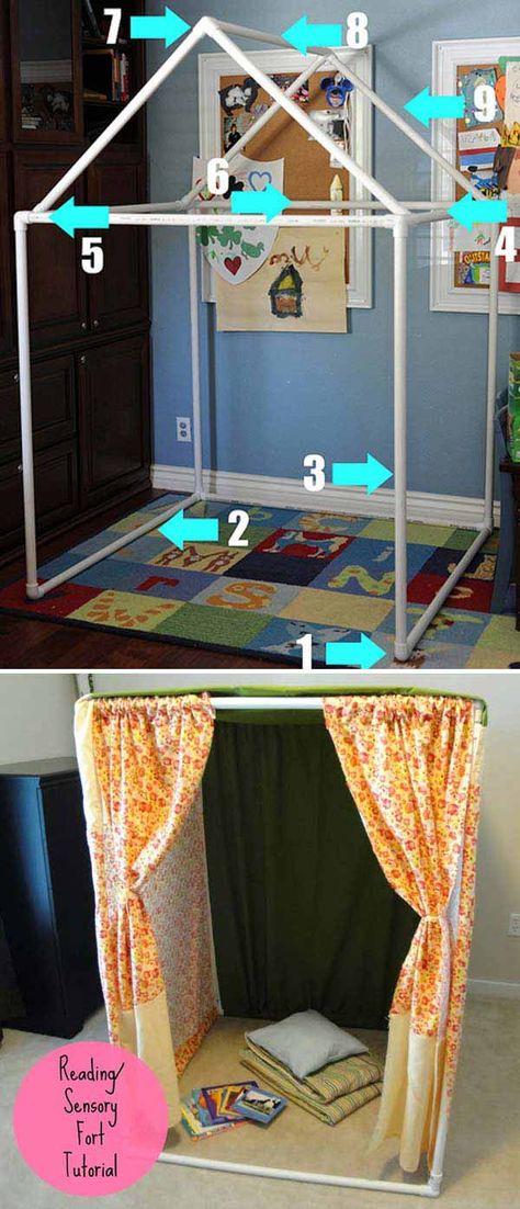 21 Super Cool DIY PVC Pipe Projects Worth Realizing                                                                                                                                                                                 More Projek Menjahit, Pvc Pipe Projects, Pvc Projects, Summer Fun For Kids, Classroom Furniture, Pvc Pipe, Play House, Summer Kids, Projects For Kids