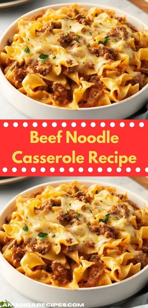 Craving a comforting meal? Our Beef Noodle Casserole combines tender beef with rich noodles, creating a satisfying dish. This family-friendly recipe is ideal for gatherings or cozy nights in, ensuring everyone leaves happy. Cooktop Cove Recipes Easy, Cassarole Meals, Hamburger Noodle Casserole, Ground Beef Noodles, Cheesy Casserole Recipes, Beef Noodle Casserole, Sauce Cheddar, Noodle Casserole Recipes, Beef Noodles