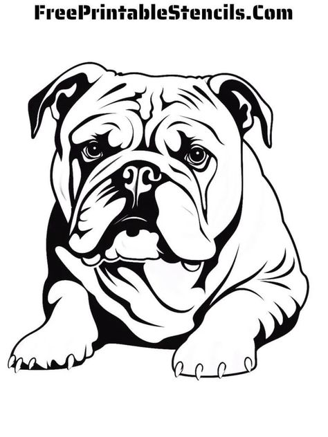 Free Printable Bulldog Stencils - Free Printable Stencils Studio Mural, Free Printable Stencils, Silhouette Cameo Beginner, Bulldog Silhouette, Bulldog Drawing, Printable Stencils, Bulldog Images, Prison Wife, Dog Stencil