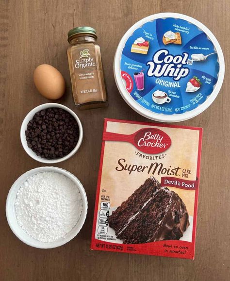 Easy Chocolate Crinkle Cookies Recipe with Cake Mix - Meatloaf and Melodrama Cake Mix And Cool Whip, Chocolate Crinkle Cookie, Cookie Bars Recipes, Cookies With Cake Mix, Chocolate Crinkle Cookies Recipe, Crinkle Cookies Recipe, Easy Cookie Recipe, Chocolate Crinkle, Chocolate Crinkle Cookies