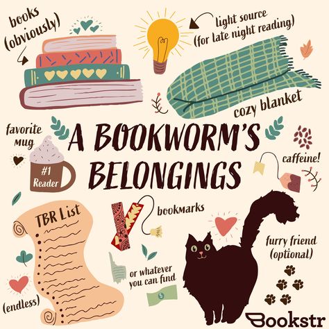 Bookworms actually do need a lot of things other than books, but books are obviously the most important belonging 😊 [🎨Original art by Kendall Stites] [🖋️Article by Abigail Caswell] Nerd Problems, Library Aesthetic, Tea And Books, Types Of Books, Book Nerd Problems, Library Displays, Quotes For Book Lovers, Book Dragon, Book Images