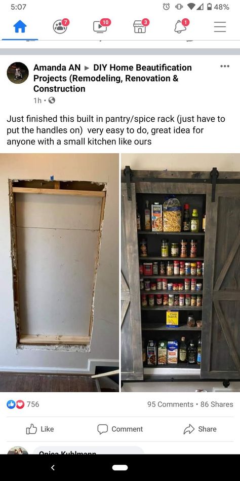 Built In Pantry, Up House, Pantry Design, Kitchen Redo, Spice Rack, Christmas Decor Ideas, Diy Home Improvement, Home Reno, Kitchen Pantry