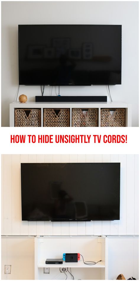 How to Hide Your TV Cords in the Wall- ORC Week 5 - Pretty Real Hide Nintendo Switch On Mantle, Hide Cords Under Tv Stand, Accent Wall To Hide Tv Cords, Hide Xbox Behind Tv, How To Hide Cords From Mounted Tv, How To Hide Xbox Console, How To Hide Video Game Consoles, How To Hide Game Consoles, Hide Game Console Living Rooms