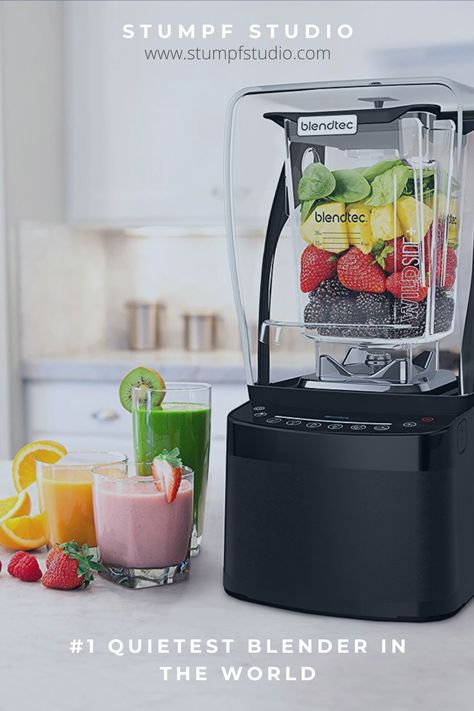 This is the quietest blender in the world that money can buy. Click to find out what we like and don't like. Don't make this $1,000 dollar mistake many people make when purchasing the world's quietest blender. Blendtec Blender, Kitchen Guide, Best Blenders, Smoothie Blender, Household Tools, Kitchen Tips, Sound Proofing, Buying Guide, Kitchen Hacks