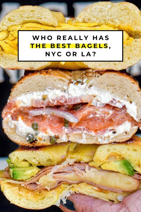 Here's a snapshot of two of the best bagel shops from each coast: Utopia Bagles and Yeastie Boys. Nyc Bagels, Bagels Nyc, Best Bagels, Bagel Shop, Bagels, Good Things