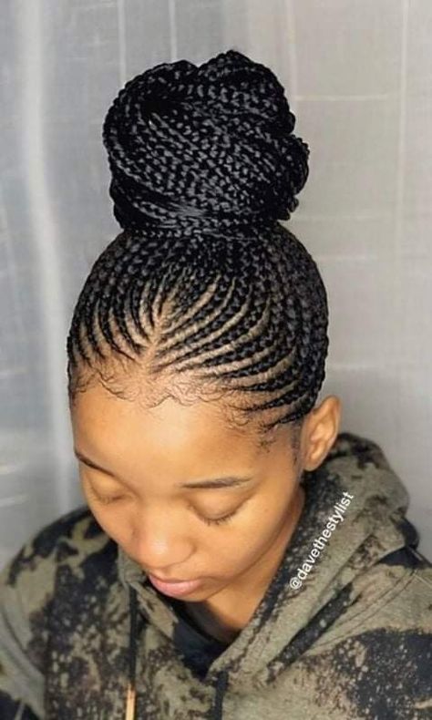 Official Hairstyles For Black Women, Cornroll Ponytail Hairstyles, Cornrow Hairstyles For Black Women Bun, Corn Row Ponytail Black Women, Updo Cornrows Braids Black Women, Braided Bun For Black Women, Cornrow Updo On Natural Hair, Corn Roll Hair Styles, Carrot Hairstyles