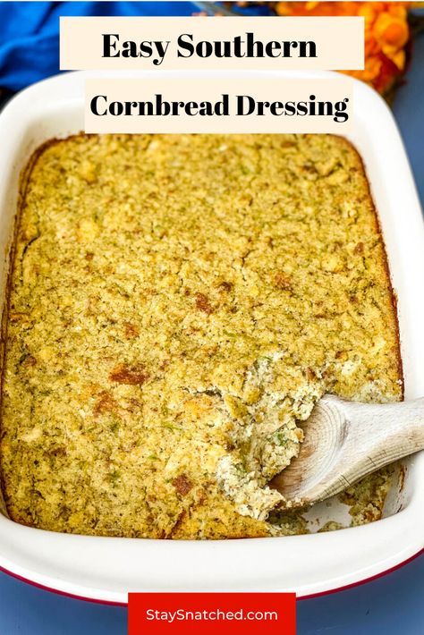 Dressing With Chicken, Southern Dressing Recipe, Chicken Dressing Recipe, Easy Southern Cornbread, Soul Food Cornbread Dressing, Turkey Dressing Recipe, Cornbread Dressing With Chicken, Easy Dressing Recipe, Southern Cornbread Dressing