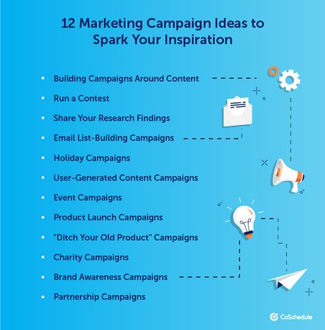 Creating a marketing campaign? Spark your inspiration with these 12 #marketingcampaign ideas!  https://coschedule.com/blog/marketing-campaign-ideas/?utm_campaign=coschedule&utm_source=pinterest&utm_medium=CoSchedule&utm_content=How%20to%20Generate%20Awesome%20Data-Backed%20Marketing%20Campaign%20Ideas Awareness Campaign Ideas, Marketing Campaign Ideas, Brand Awareness Campaign, Field Marketing, Marketing Checklist, What Is Marketing, Business Branding Inspiration, Campaign Planning, Campaign Ideas