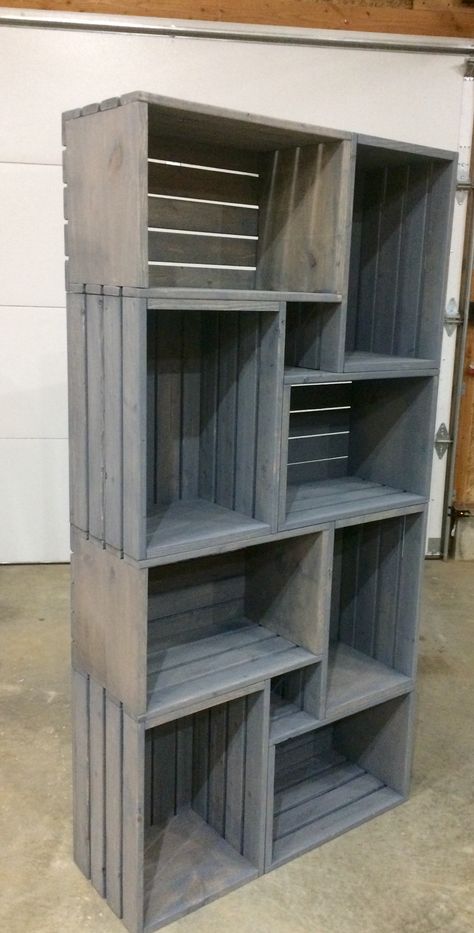 Pallet shelf Pallet Shelves Diy, Pallet Shelf, Point Design, Pallet Shelves, Boutique Ideas, Store Fixtures, Outdoor Decor Backyard, Wood Crates, Store Ideas