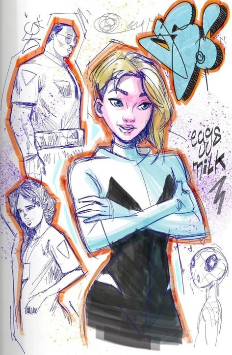 Gwen And Miles Drawing, Miles Sketchbook, Gwen Stacy Drawing, Gwen Stacy, Spider Gwen, Mind Quotes, Beautiful Mind, Beautiful Mind Quotes, Spider Verse