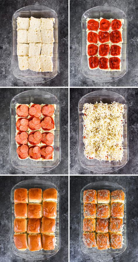 Pepperoni Pizza Sliders, Easy Pepperoni Pizza, Sliders Recipes Hawaiian Rolls, Pizza Sliders, Easy Slider Recipes, Pizza Slider, Biscuits Diététiques, Slider Recipes, Gooey Cheese