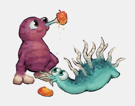 Spore Creatures, Slug Monster Art, Alien Fauna Creature Concept, Mushroom Monster Concept Art, Speculative Biology Alien, Nerd Games, Kawaii Games, Singing Monsters, Alien Design