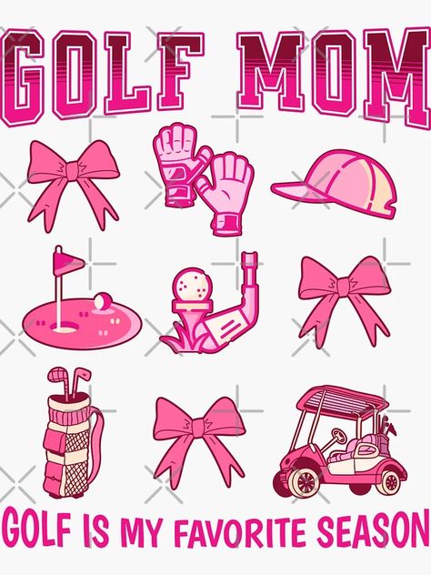 "Golf Mom Golf Tournament in Pink Coquette Style" Sticker for Sale by Annie Art Creaion / Yan Creation | Redbubble Golf Wife, Golf Mom, Coquette Style, Pink Coquette, Golf Tournament, Golf, For Sale, Pink, Design