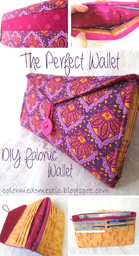 Diy Wallet Tutorial, Fabric Wallets, Crafts Organization, Wallet Diy, Craft Organization Diy, Wallet Tutorial, Pouch Sewing, Diy Wallet, Fabric Wallet