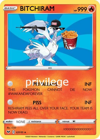 #Reshiram #Meme #Pokemon #Card #Unova #Satire #Cursed #Badass Funny Pokemon Cards, Cool Pokemon Wallpapers, Fnaf Funny, Pokemon Card, Cool Pokemon, Funny Cards, Pokemon Cards, Just For Laughs Videos, Satire