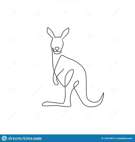 Kangaroo Outline Tattoo, Kookaburra Tattoo Design, Kangaroo Line Art, Fine Line Kangaroo Tattoo, Kangaroo Line Drawing, Aussie Tattoo Ideas, Baby Kangaroo Tattoo, Wallaby Tattoo, Kangaroo Drawing Cute