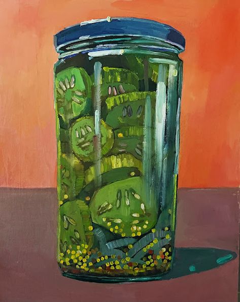 Tattoo Oil, Brooklyn Art, Pickle Jar, New Mommy, Art Library, Jar Art, Food Painting, Fairytale Illustration, Sketchbook Art Journal