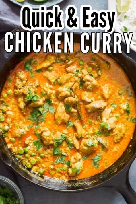 This chicken curry recipe is creamy, mildly spiced and comes together in less than 30 minutes. Serve it over bed of rice or with naan. Slop up the sensational sauce with naan , it delicious. #chickencurry #onepotdinner #dinnerrecipes #chicken #coconut #easy #easyrecipe #healthy #mildlyspiced #coconutcurrychicken #currypowder Chicken Vegetable Curry, Simple Chicken Curry, Recipes Using Cooked Chicken, Healthy Chicken Curry, Coconut Curry Chicken Recipes, Creamy Chicken Curry, Chicken Curry Recipe Easy, Vegetable Curry Recipes, Curry Chicken And Rice