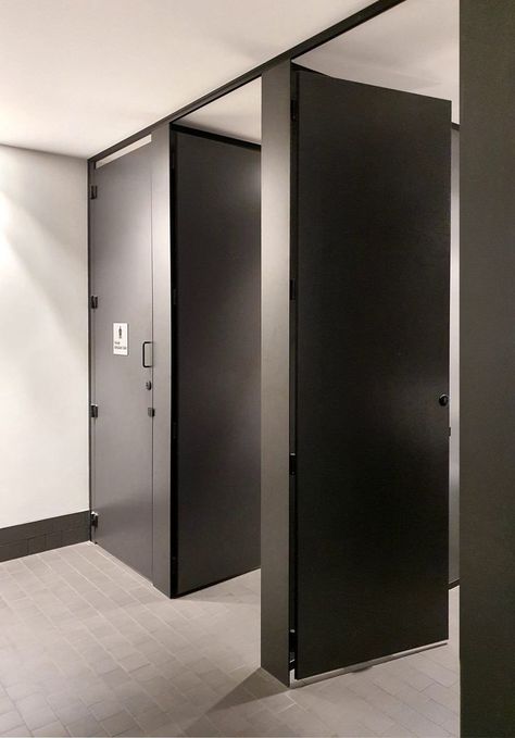 Toilet Partition Design, Office Washroom, Building Bathroom, Washroom Designs, Commercial Interiors Office, Commercial Bathroom Designs, Public Restroom Design, Public Shower, Washroom Ideas