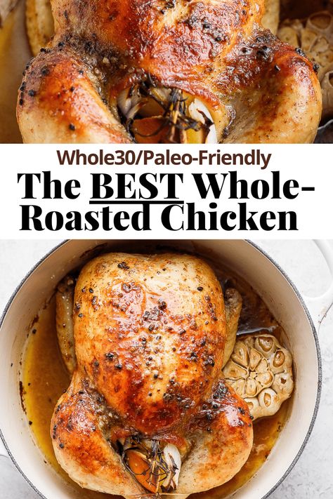 The BEST Whole Roasted Chicken - a cozy, tried and true whole roasted chicken recipe that will not disappoint! Step-by-step photos! Oven Roast Chicken Whole, Roast Stuffed Chicken Whole, Roast Whole Chicken In Dutch Oven, Whole Stuffed Chicken Recipes, Stewed Whole Chicken Recipes, Cooking A Whole Chicken In The Oven, Easy Whole Chicken Recipes, Roast Chicken Recipes Whole, Roasting Chicken In Oven