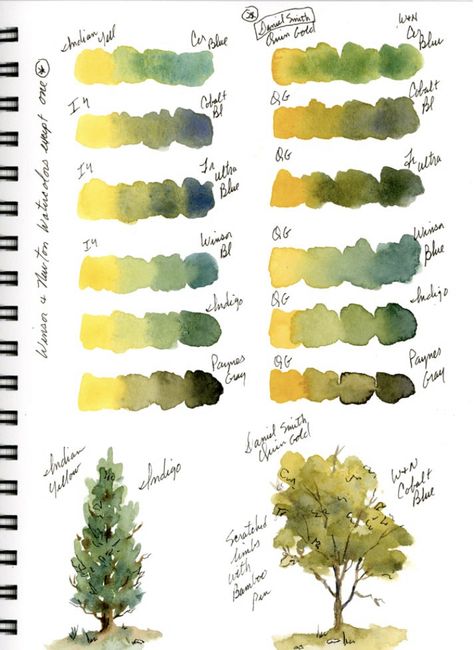 Paint Trees, Watercolor Mixing, Watercolor Tips, Canvas Painting Ideas, Watercolor Paintings For Beginners, Watercolor Journal, Watercolor Lessons, Watercolor Painting Techniques, Watercolor Palette