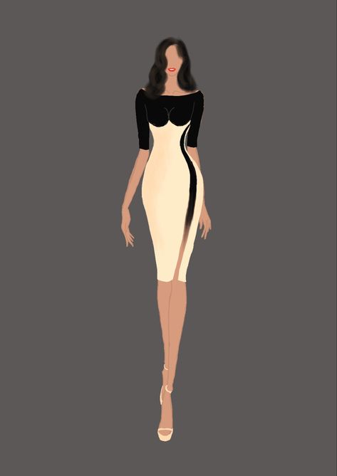 Bodycon Dress Illustration Sketch, Bodycon Dress Sketch, Illustration Poses, Fashion Illustration Poses, Jane Doe, Dress Illustration, Fashion Illustration Sketches Dresses, Sketches Dresses, Fashion Drawing Dresses