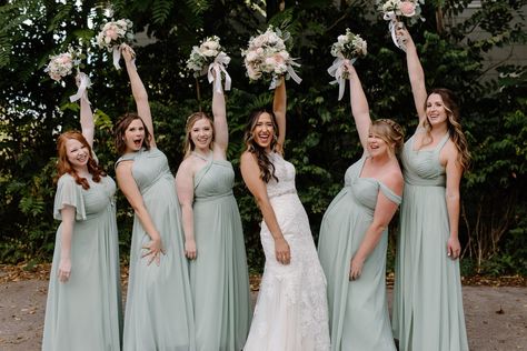 Sage Bridal Party, Azazie Dusty Sage, Bridesmaid Dresses Dusty Sage, Sage Bridesmaid Dresses, Dusty Sage, Azazie Bridesmaid Dresses, Shop Wedding, Party Looks, Dresses Wedding