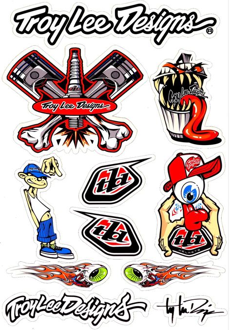 Troy Lee Design - Catalog 2 Motocross Decals, Fox Racing Logo, Black Skulls Wallpaper, Designs Wallpaper, Design Catalog, Hot Wheels Garage, Cast Art, Troy Lee Designs, Graffiti Logo